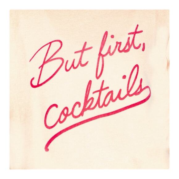 Wildfox NWT But First Cocktails Sweatshirt Side Slits Drop Shoulder Size XS Pink - Picture 4 of 11